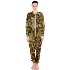 Forest-vintage-seamless-background-with-owls Onepiece Jumpsuit (ladies)