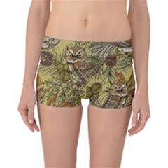 Forest-vintage-seamless-background-with-owls Boyleg Bikini Bottoms