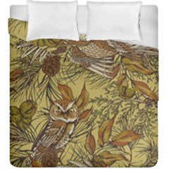 Forest-vintage-seamless-background-with-owls Duvet Cover Double Side (king Size)