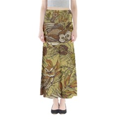 Forest-vintage-seamless-background-with-owls Full Length Maxi Skirt