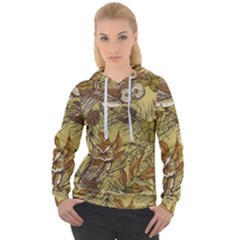 Forest-vintage-seamless-background-with-owls Women s Overhead Hoodie