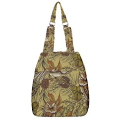 Forest-vintage-seamless-background-with-owls Center Zip Backpack