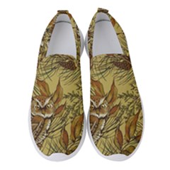 Forest-vintage-seamless-background-with-owls Women s Slip On Sneakers