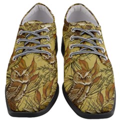 Forest-vintage-seamless-background-with-owls Women Heeled Oxford Shoes