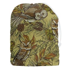 Forest-vintage-seamless-background-with-owls Drawstring Pouch (3xl)