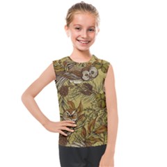 Forest-vintage-seamless-background-with-owls Kids  Mesh Tank Top