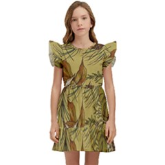 Forest-vintage-seamless-background-with-owls Kids  Winged Sleeve Dress