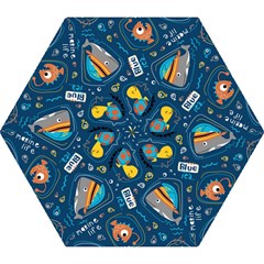 Seamless-pattern-vector-submarine-with-sea-animals-cartoon Mini Folding Umbrellas by Jancukart