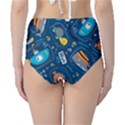 Seamless-pattern-vector-submarine-with-sea-animals-cartoon Classic High-Waist Bikini Bottoms View2