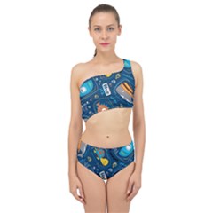 Seamless-pattern-vector-submarine-with-sea-animals-cartoon Spliced Up Two Piece Swimsuit