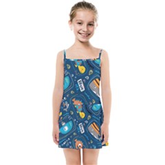 Seamless-pattern-vector-submarine-with-sea-animals-cartoon Kids  Summer Sun Dress by Jancukart