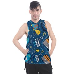 Seamless-pattern-vector-submarine-with-sea-animals-cartoon Men s Sleeveless Hoodie by Jancukart