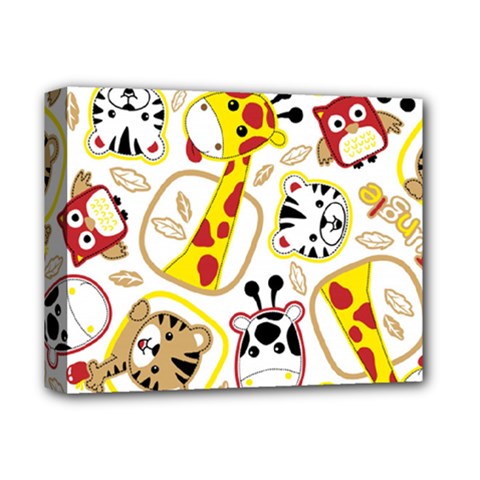 Vector-seamless-pattern-nice-animals-cartoon Deluxe Canvas 14  X 11  (stretched)