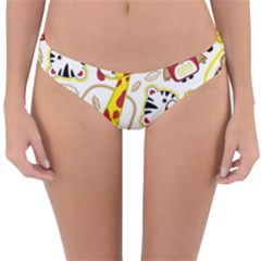 Vector-seamless-pattern-nice-animals-cartoon Reversible Hipster Bikini Bottoms