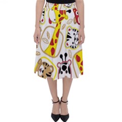 Vector-seamless-pattern-nice-animals-cartoon Classic Midi Skirt