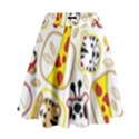 Vector-seamless-pattern-nice-animals-cartoon High Waist Skirt View1