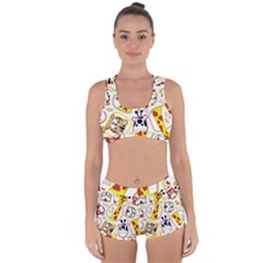 Vector-seamless-pattern-nice-animals-cartoon Racerback Boyleg Bikini Set