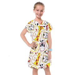 Vector-seamless-pattern-nice-animals-cartoon Kids  Drop Waist Dress by Jancukart