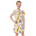 Vector-seamless-pattern-nice-animals-cartoon Kids  Drop Waist Dress View1