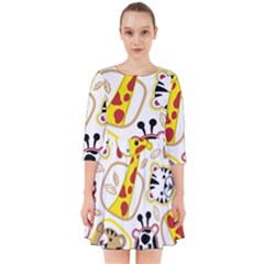 Vector-seamless-pattern-nice-animals-cartoon Smock Dress