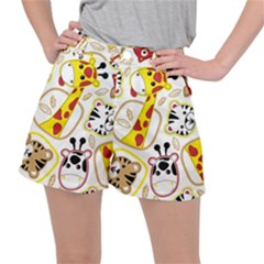 Vector-seamless-pattern-nice-animals-cartoon Ripstop Shorts