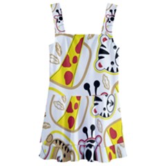 Vector-seamless-pattern-nice-animals-cartoon Kids  Layered Skirt Swimsuit