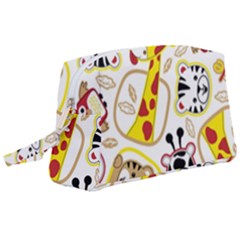 Vector-seamless-pattern-nice-animals-cartoon Wristlet Pouch Bag (large)