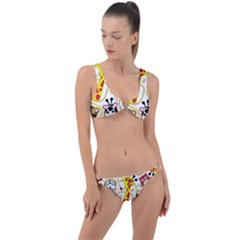 Vector-seamless-pattern-nice-animals-cartoon Ring Detail Crop Bikini Set