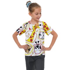 Vector-seamless-pattern-nice-animals-cartoon Kids  Mesh Piece Tee