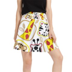 Vector-seamless-pattern-nice-animals-cartoon Waistband Skirt