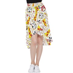 Vector-seamless-pattern-nice-animals-cartoon Frill Hi Low Chiffon Skirt