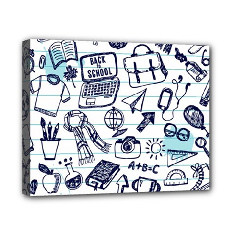 Hand-drawn-back-school-pattern Canvas 10  X 8  (stretched)