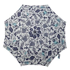 Hand-drawn-back-school-pattern Hook Handle Umbrellas (small)