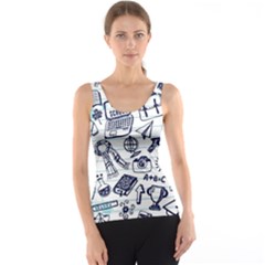 Hand-drawn-back-school-pattern Tank Top