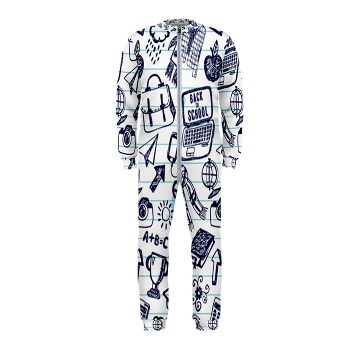 Hand-drawn-back-school-pattern OnePiece Jumpsuit (Kids)