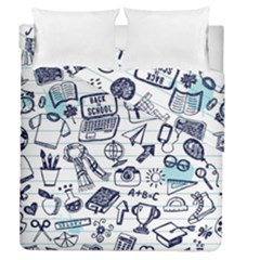 Hand-drawn-back-school-pattern Duvet Cover Double Side (queen Size) by Jancukart