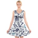 Hand-drawn-back-school-pattern V-Neck Sleeveless Dress View1