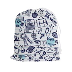 Hand-drawn-back-school-pattern Drawstring Pouch (2xl)