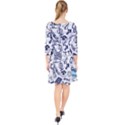 Hand-drawn-back-school-pattern Quarter Sleeve Front Wrap Dress View2