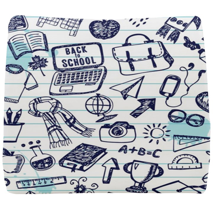 Hand-drawn-back-school-pattern Seat Cushion