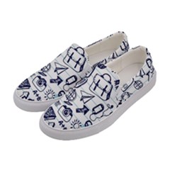 Hand-drawn-back-school-pattern Women s Canvas Slip Ons by Jancukart