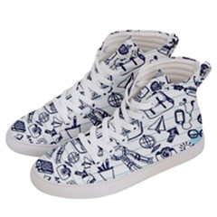 Hand-drawn-back-school-pattern Men s Hi-top Skate Sneakers