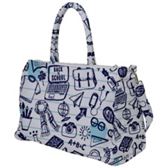 Hand-drawn-back-school-pattern Duffel Travel Bag