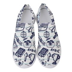 Hand-drawn-back-school-pattern Women s Slip On Sneakers by Jancukart