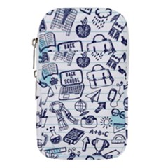 Hand-drawn-back-school-pattern Waist Pouch (small)