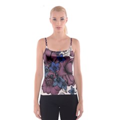 Floral-wallpaper-pattern-with-engraved-hand-drawn-flowers-vintage-style Spaghetti Strap Top