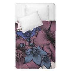 Floral-wallpaper-pattern-with-engraved-hand-drawn-flowers-vintage-style Duvet Cover Double Side (single Size)