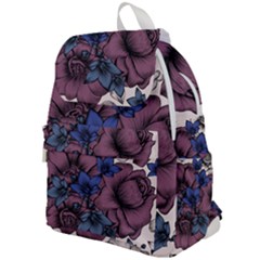 Floral-wallpaper-pattern-with-engraved-hand-drawn-flowers-vintage-style Top Flap Backpack