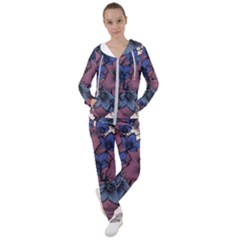 Floral-wallpaper-pattern-with-engraved-hand-drawn-flowers-vintage-style Women s Tracksuit