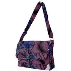 Floral-wallpaper-pattern-with-engraved-hand-drawn-flowers-vintage-style Full Print Messenger Bag (s)